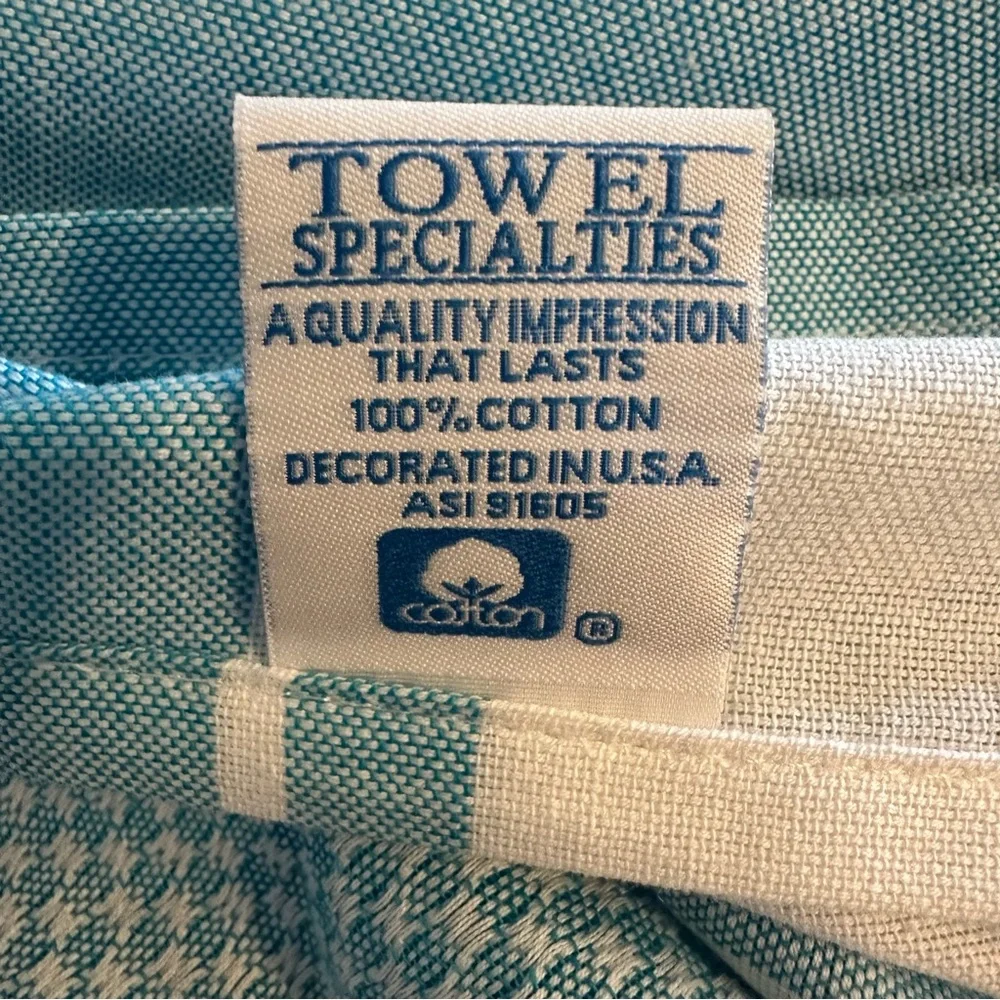The Palm Beaches Florida Blue White Cotton Towel Set